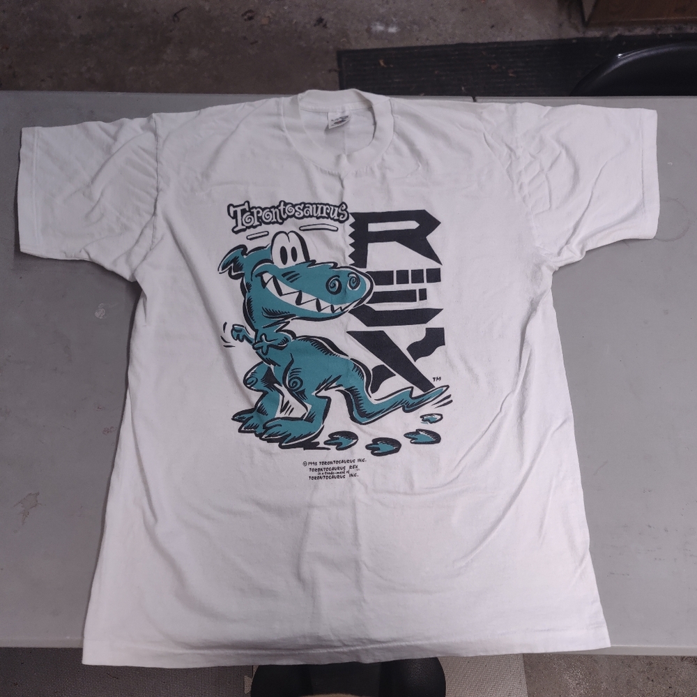90's Vintage "Torontosaurus Rex" Graphic Tee - Men's XL - White - Single Stitch